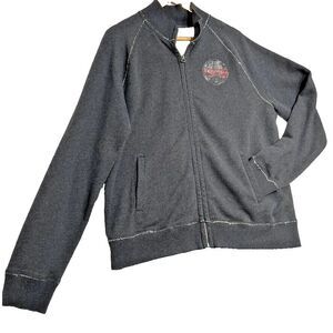 Lucky Brand Triumph Gray Full Zip‎ Cotton Stitch Sweatshirt Motorcycles Size XL